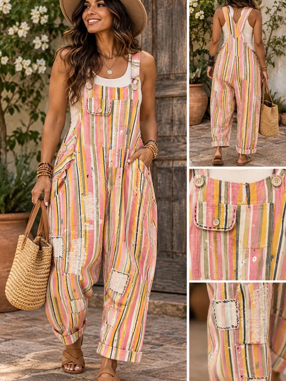Jaded Gypsy Endless Travels Overalls O/S NIB